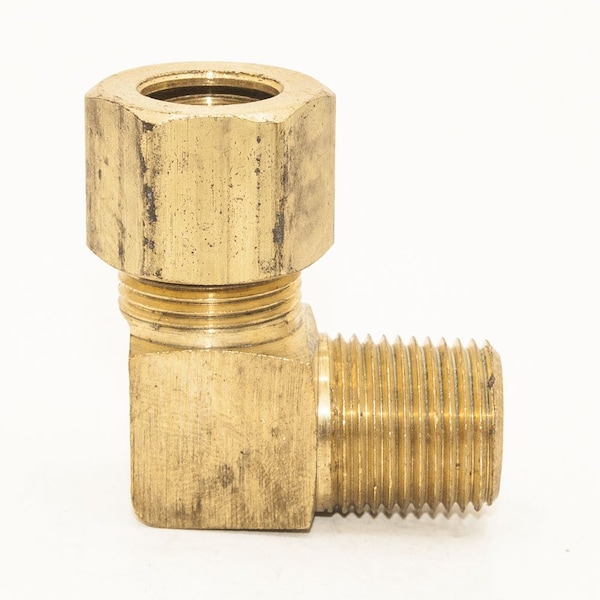 Thrifco Plumbing No. 69 1/2 Inch x 1/2 Inch Lead-Free Brass Compression MIP Elbow 6969016 - main